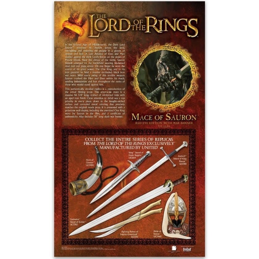 The Lord of the Rings – Sauron’s Mace & One Ring Red Eye Edition with War Banner - Fans Geek Store