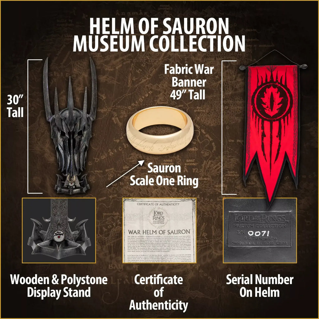 Lord of the Rings Museum Collection Replica 1/1 War Helm of Sauron 76 cm - Fans Geek Store