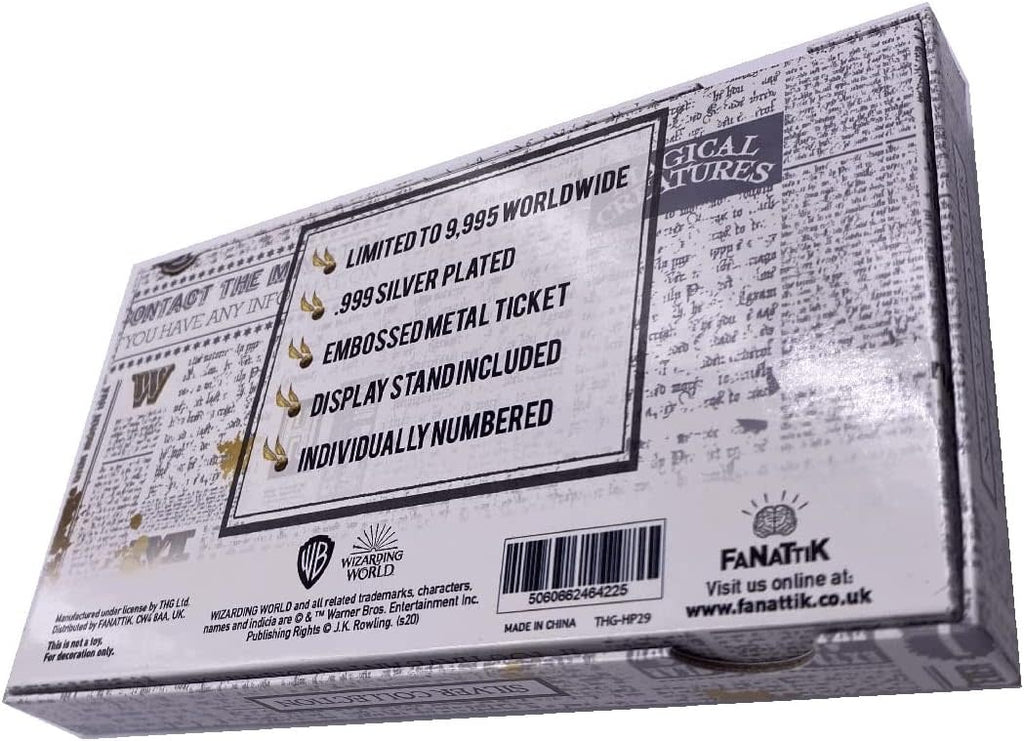 Harry Potter Limited Edition .999 Silver Plated Replica Quidditch World Cup Ticket - Fans Geek Store