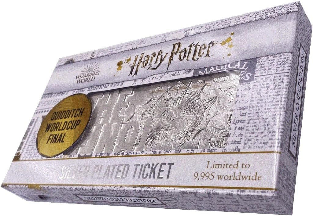 Harry Potter Limited Edition .999 Silver Plated Replica Quidditch World Cup Ticket - Fans Geek Store
