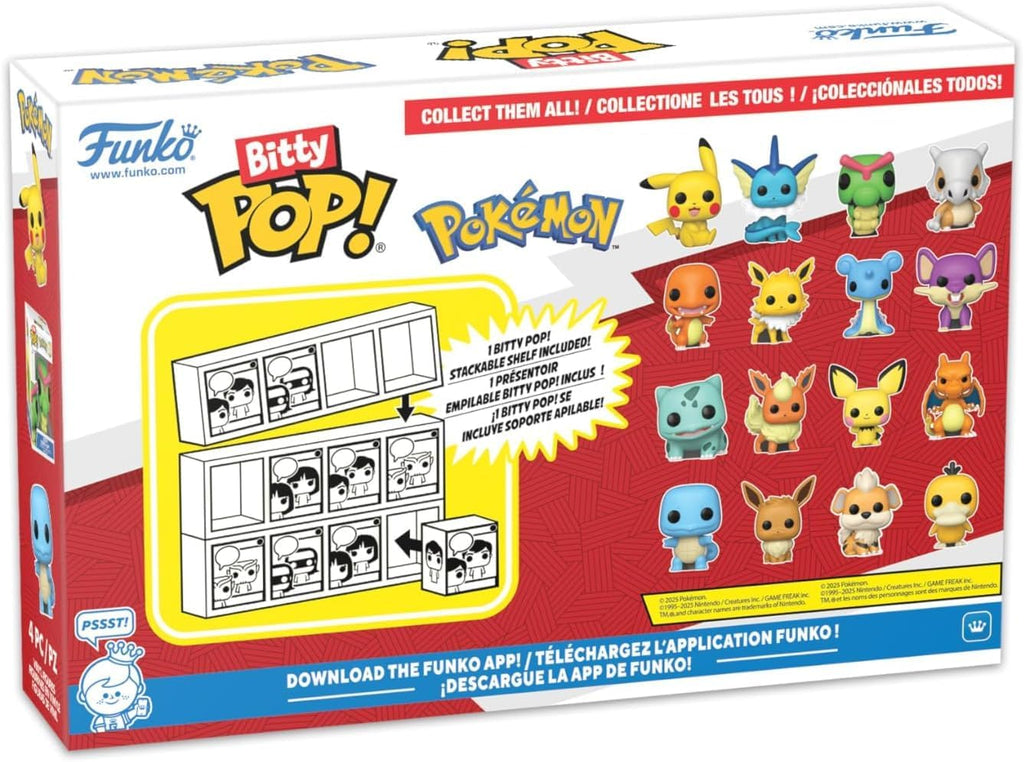 Pokémon Bitty Pop! 4-Pack Serie 4 | Squirtle, Eevee, Growlithe & Psyduck