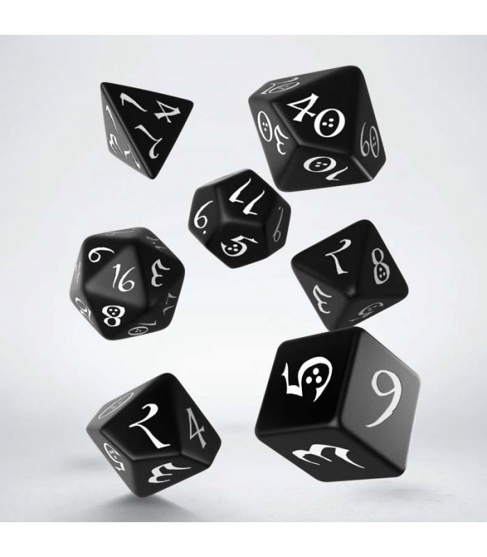 Classic RPG Dobbelsteenset Zwart & Wit - 7 Stuks