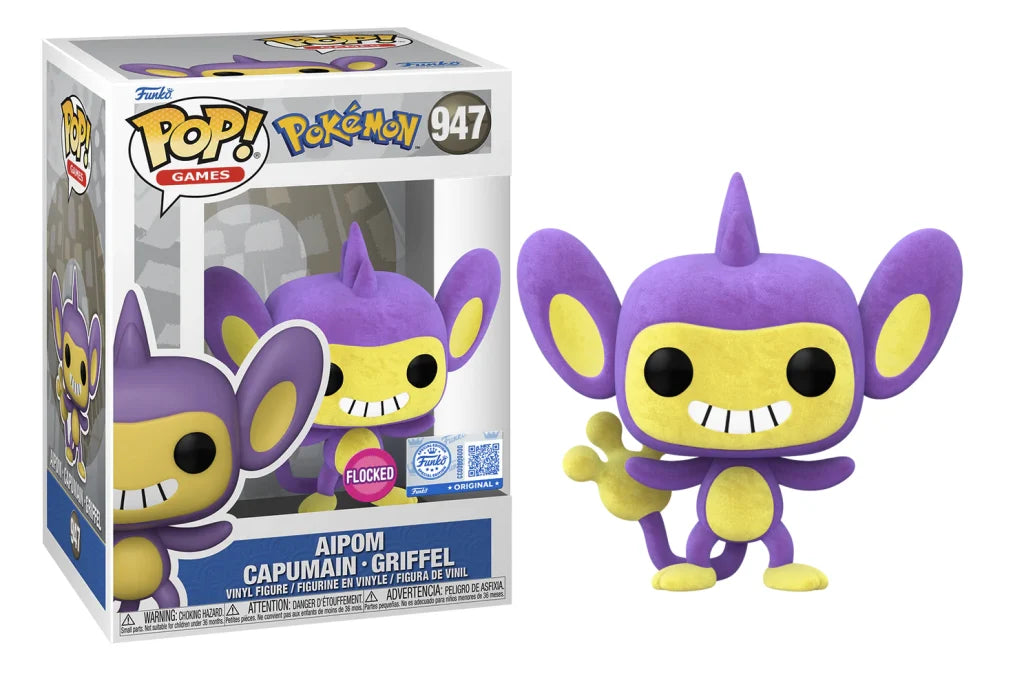 Funko POP! Pokémon Aipom Flocked #947 - Exclusieve vinylfiguur