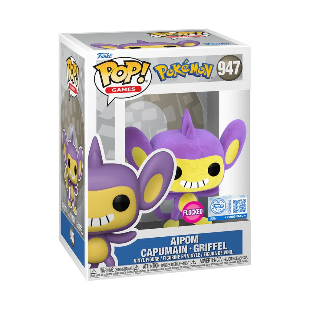 Funko POP! Pokémon Aipom Flocked #947 - Exclusieve vinylfiguur