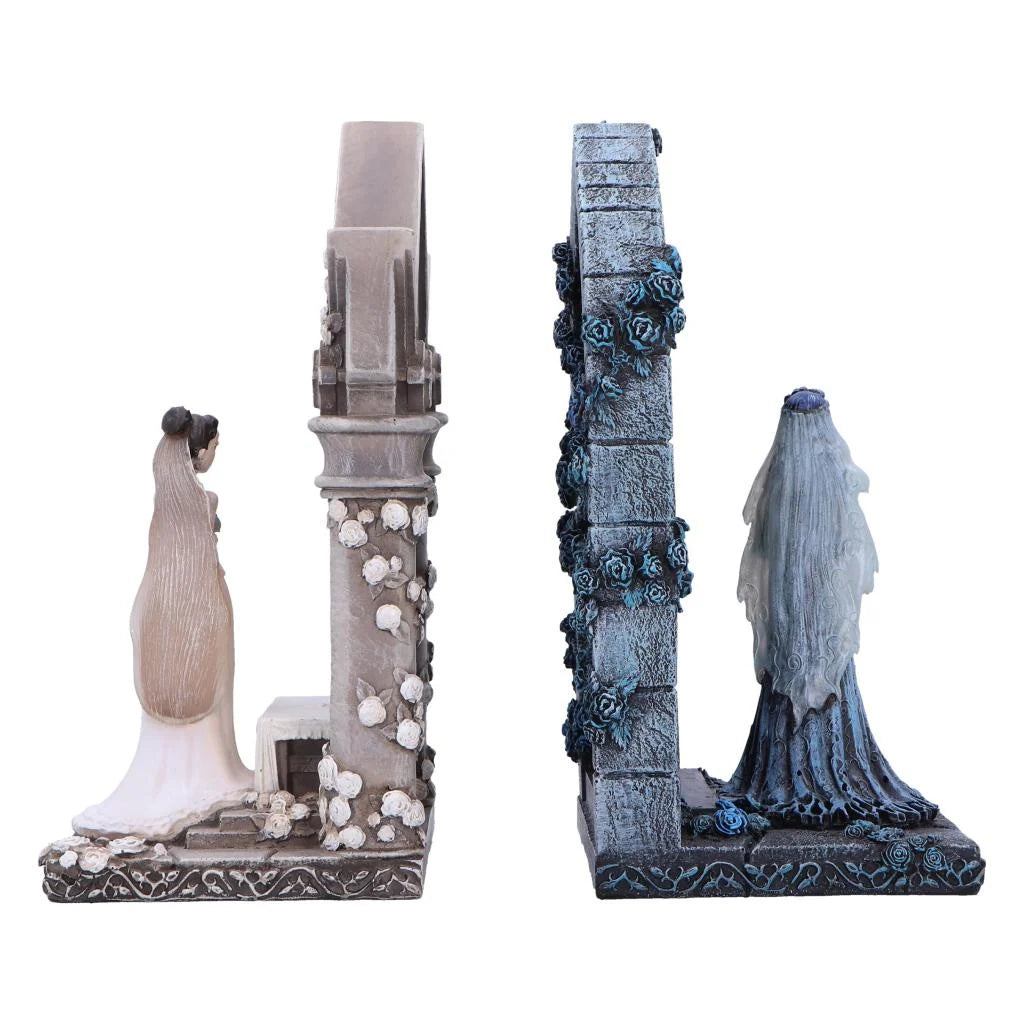 Nemesis Now Corpse Bride – Emily & Victoria Boekensteunen 19 cm (Set van 2)