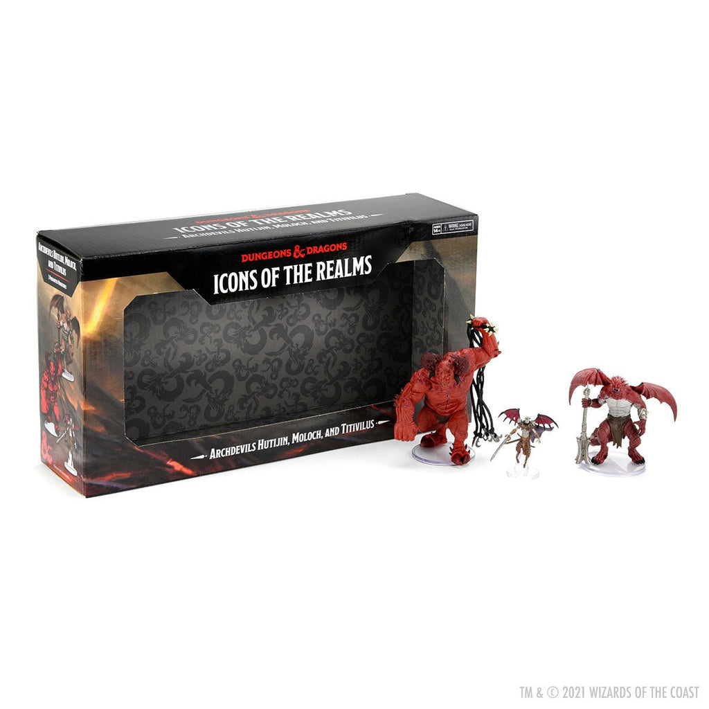 Dungeons & Dragons: Icons of the Realms - Archdevils Hutijin Moloch Titivilus Miniature Set - Fans Geek Store