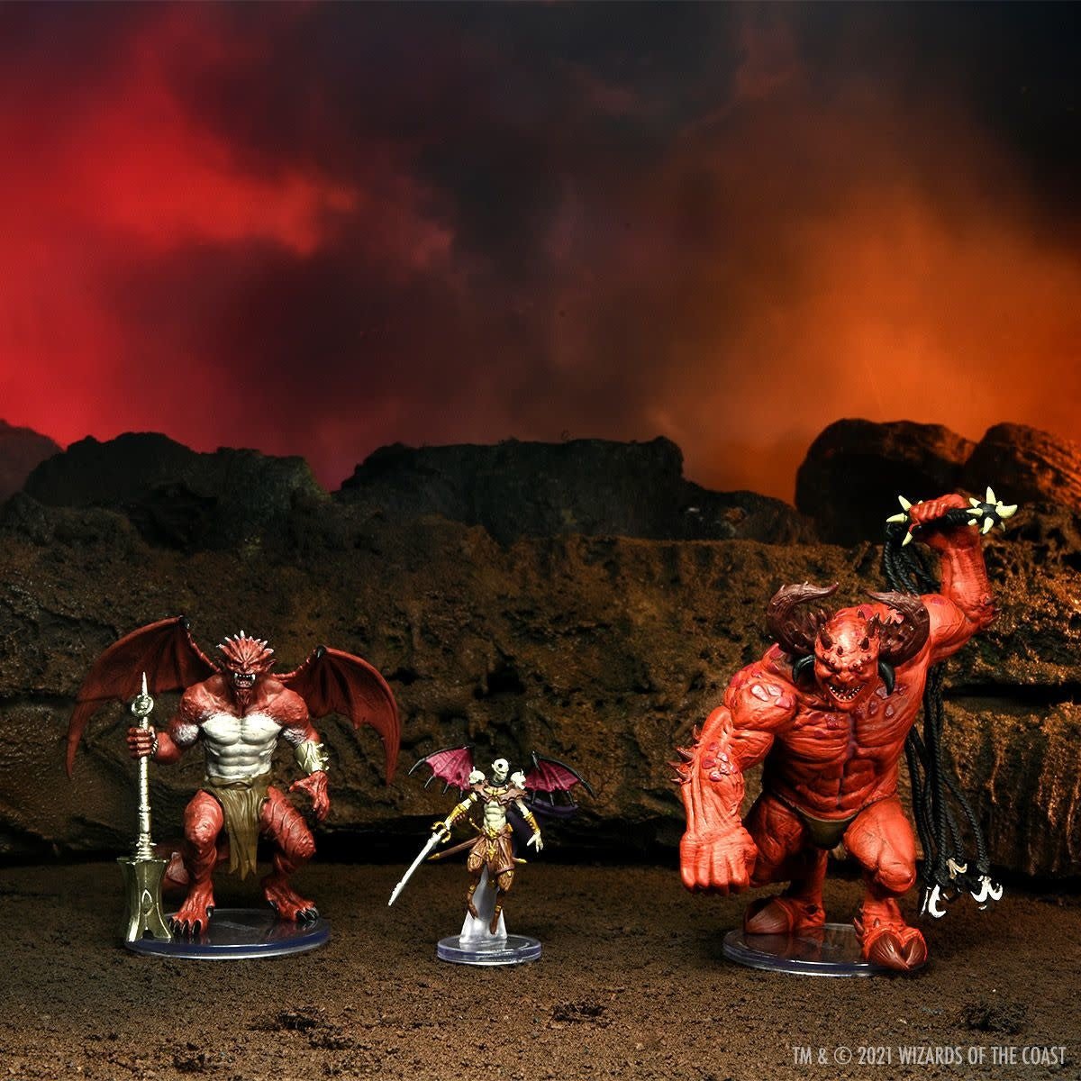 Dungeons & Dragons: Icons of the Realms - Archdevils Hutijin Moloch Titivilus Miniature Set - Fans Geek Store