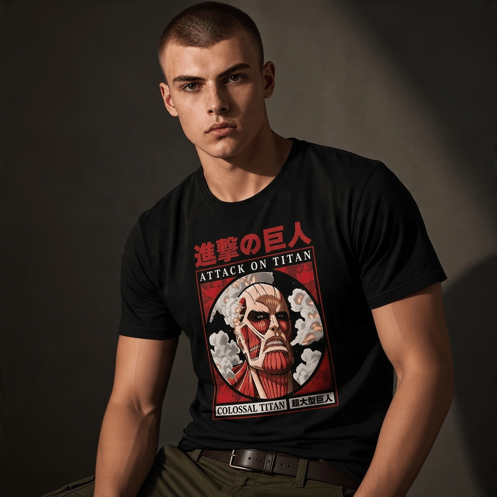 Attack on Titan Colossal Titan zwart unisex T-shirt - Fans Geek Storeproduct_type#ABYstyle