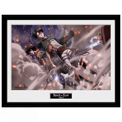 Attack on Titan ingelijste poster – Smoke Blast met Eren en Levi - Fans Geek Storeproduct_type#GB Eye