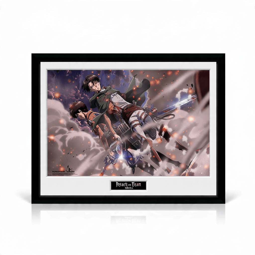 Attack on Titan ingelijste poster – Smoke Blast met Eren en Levi - Fans Geek Storeproduct_type#GB Eye