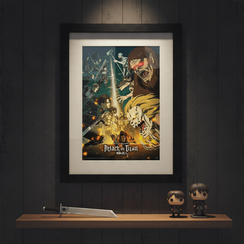 Attack on Titan seizoen 4 ingelijste poster – Key Art 3 - Fans Geek Storeproduct_type#GB Eye