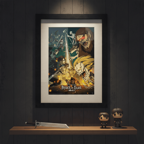 Attack on Titan seizoen 4 ingelijste poster – Key Art 3 - Fans Geek Storeproduct_type#GB Eye