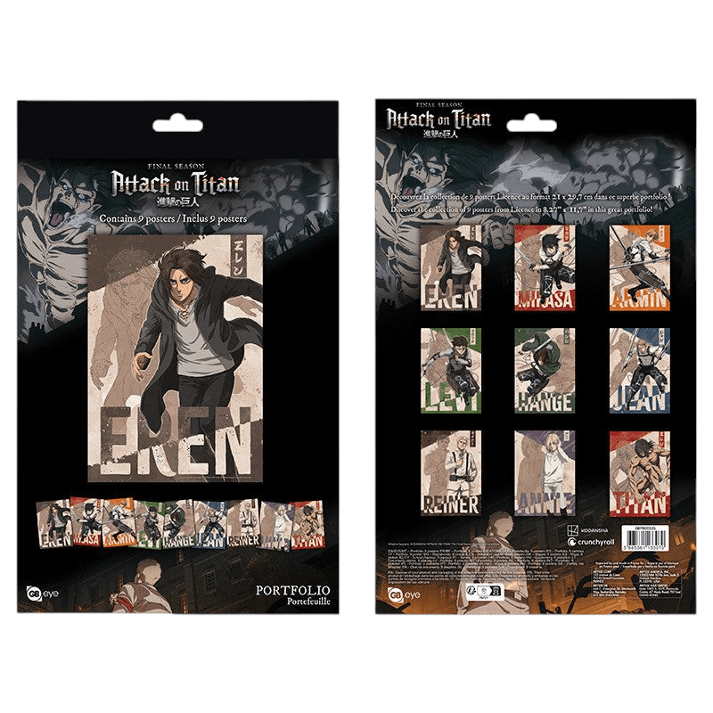 Attack on Titan seizoen 4 posterset – 9 A4-posters - Fans Geek Storeproduct_type#GB Eye