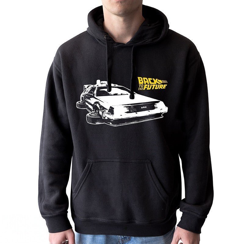 Back to the Future - Hoodie DeLorean Heren Zwart - Fans Geek Storeproduct_typeAbysse Corp