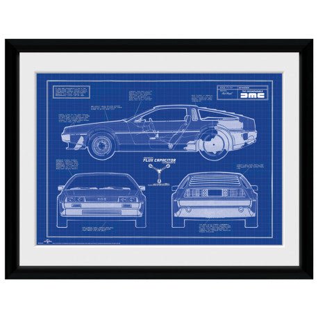 Back to the Future Ingelijste Poster Blueprint 30,5x40,6 cm - Fans Geek Storeproduct_typeGB eye