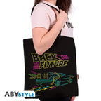 Back to the Future Tote Bag Neon DeLorean 37x42 cm - Fans Geek Storeproduct_typeAbysse