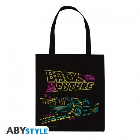 Back to the Future Tote Bag Neon DeLorean 37x42 cm - Fans Geek Storeproduct_typeAbysse