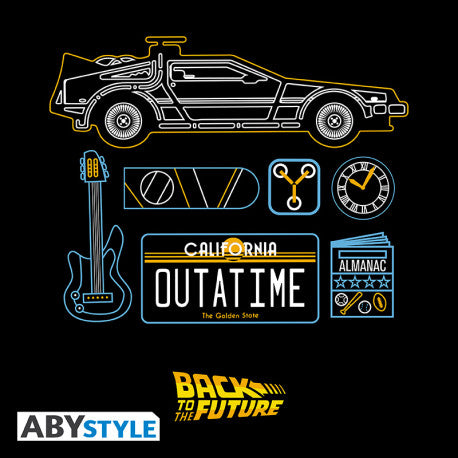 Back to the Future T-shirt DeLorean Heren ABYstyle Zwart