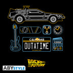 Back to the Future T-shirt DeLorean Heren ABYstyle Zwart