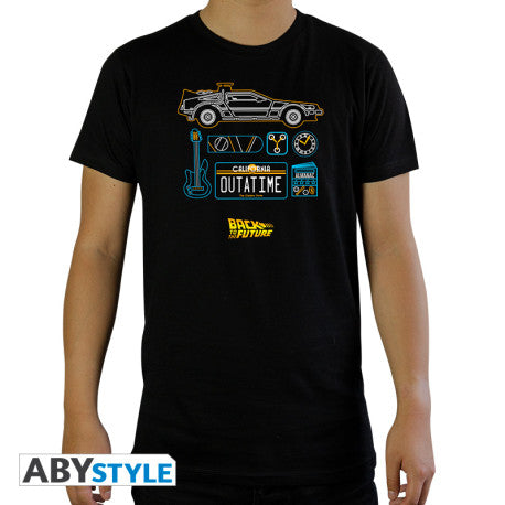 Back to the Future T-shirt DeLorean Heren ABYstyle Zwart