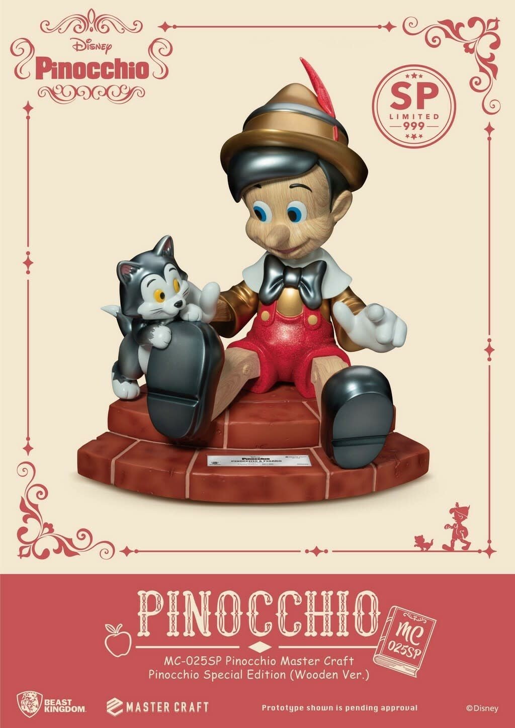 Disney: Pinocchio - Master Craft Pinocchio Wooden Version Special Edition Statue - Fans Geek Store