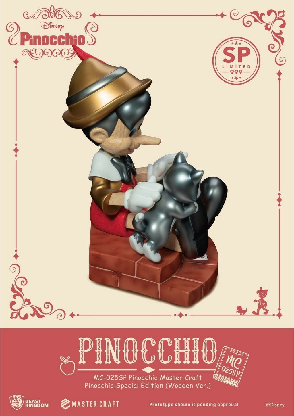 Disney: Pinocchio - Master Craft Pinocchio Wooden Version Special Edition Statue - Fans Geek Store