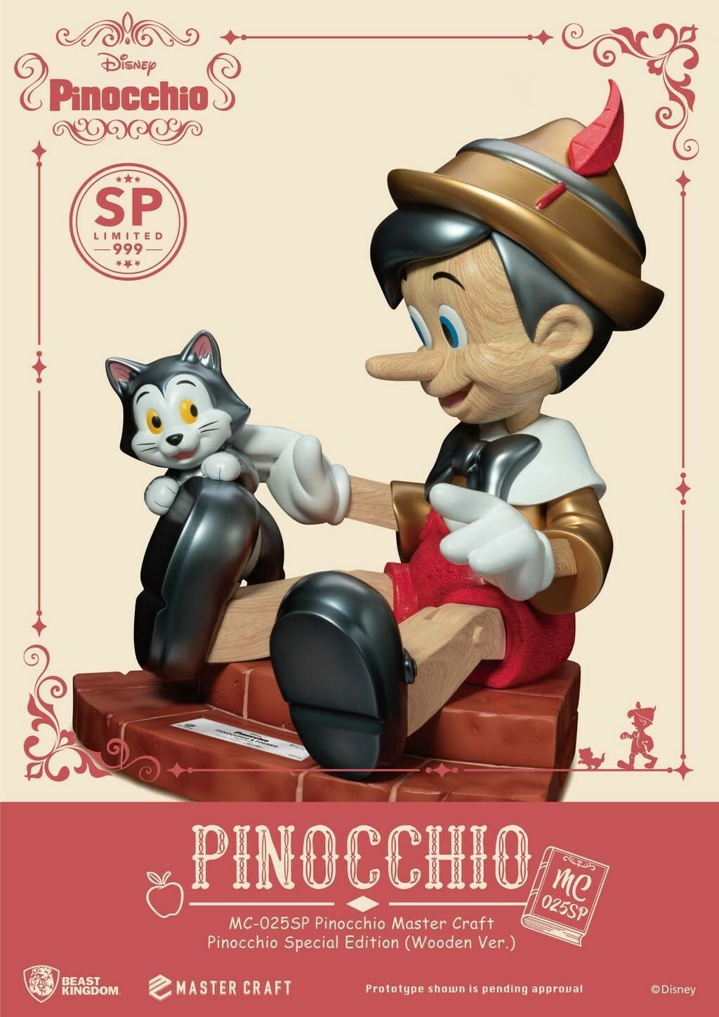 Disney: Pinocchio - Master Craft Pinocchio Wooden Version Special Edition Statue - Fans Geek Store