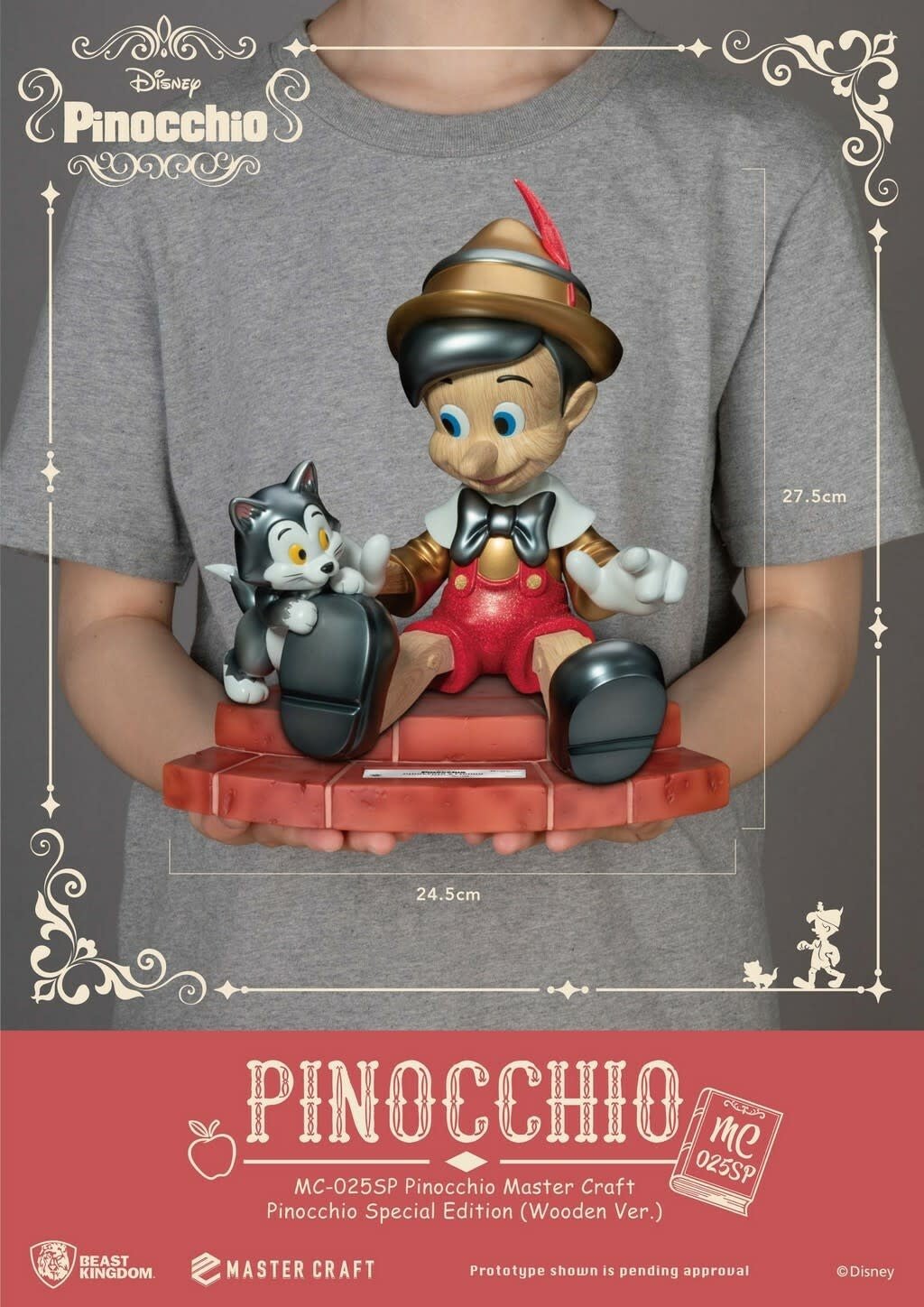 Disney: Pinocchio - Master Craft Pinocchio Wooden Version Special Edition Statue - Fans Geek Store