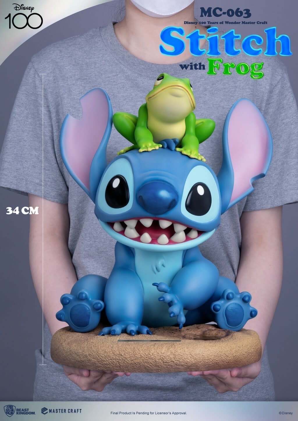Disney: Lilo and Stitch - Master Craft Stitch with Frog Statue - Fans Geek Store