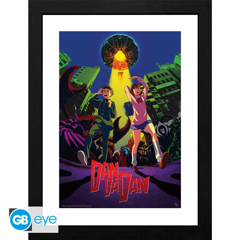 DAN DA DAN - Framed print "Cow abduction" (30x40) - Fans Geek Store