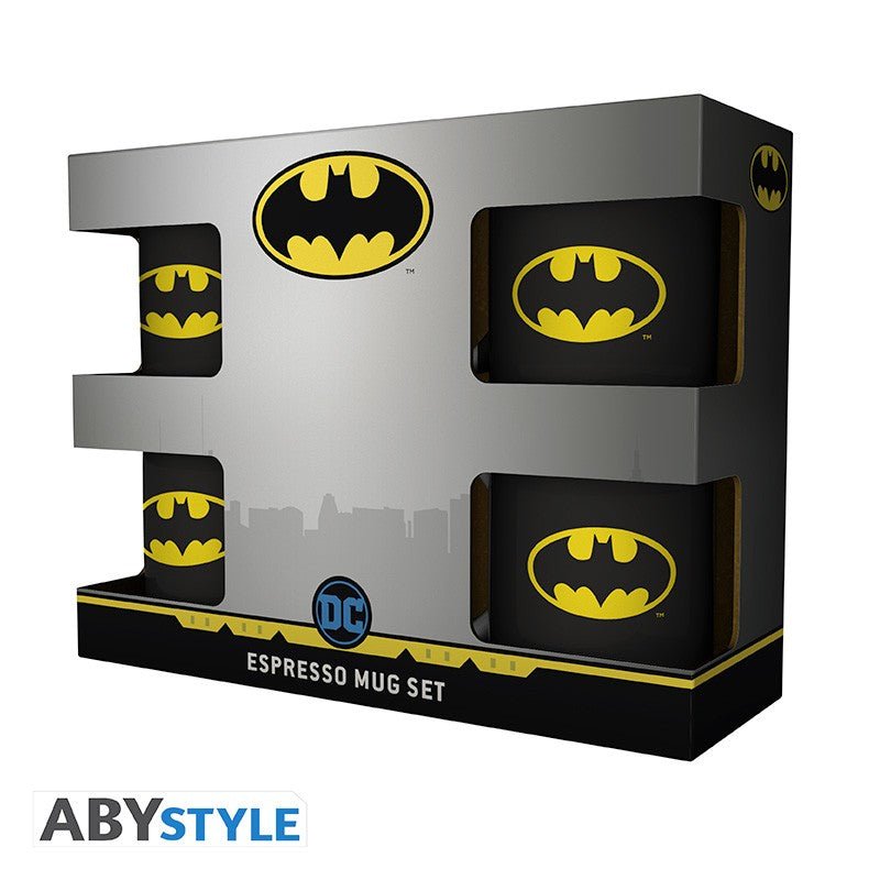 DC COMICS Set 4 Espresso Mugs Batman Iconic Black Ceramic 110ml - Fans Geek Storeproduct_typeABYstyle