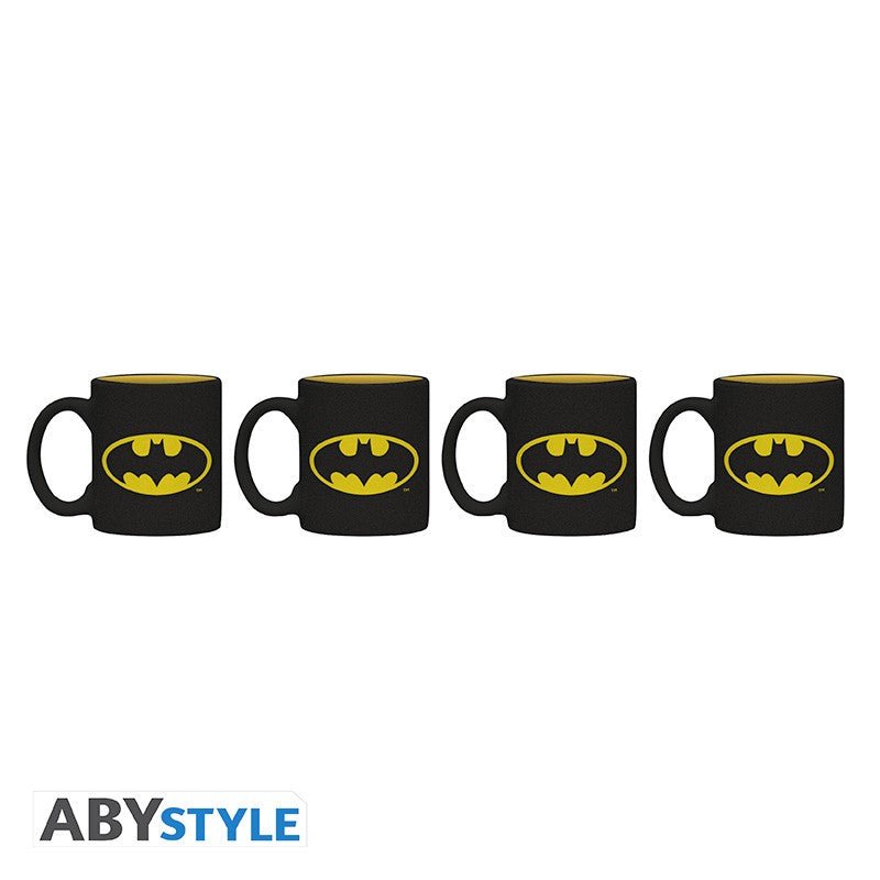DC COMICS Set 4 Espresso Mugs Batman Iconic Black Ceramic 110ml - Fans Geek Storeproduct_typeABYstyle