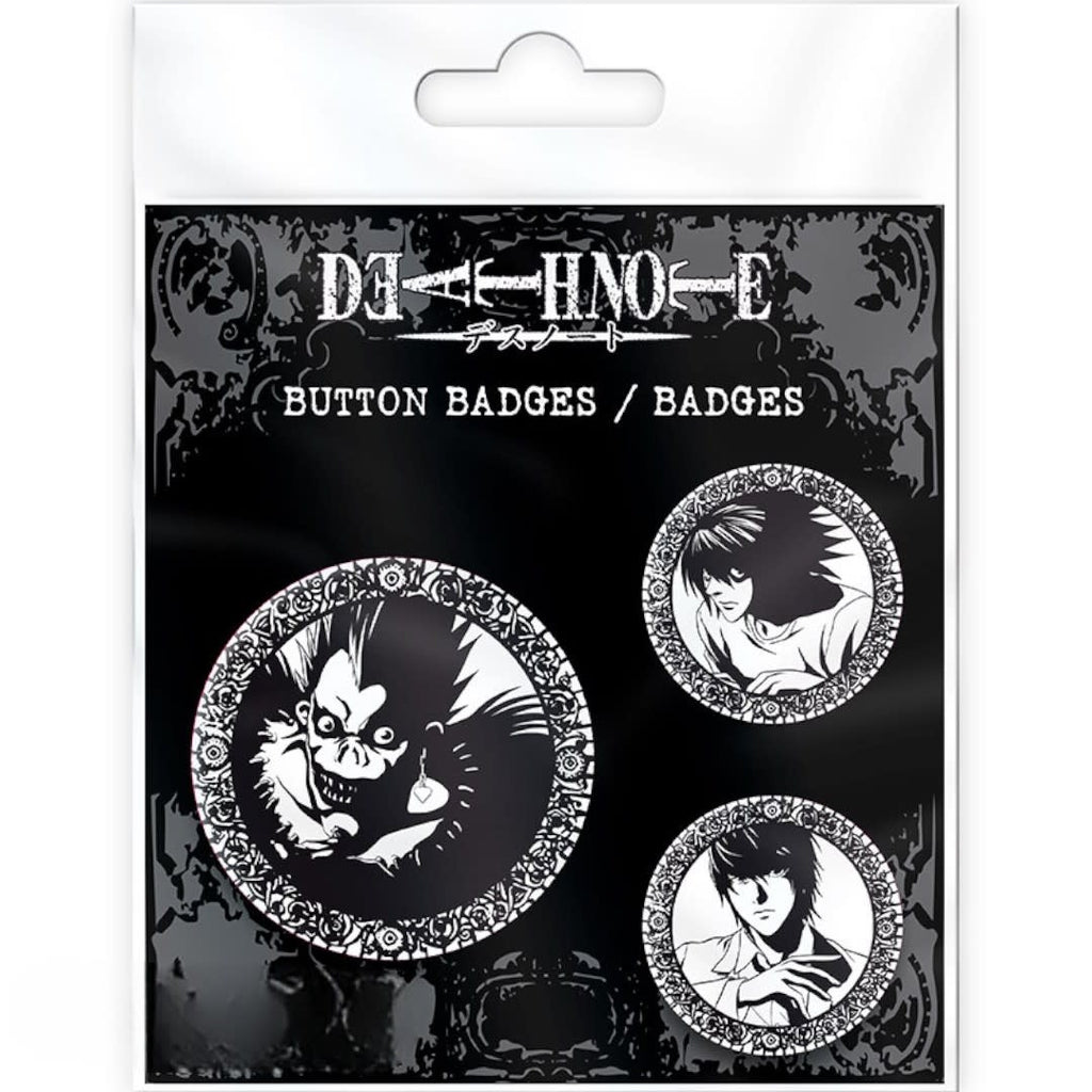 DEATH NOTE - Badge Pack - Light, L & Ryuk - Fans Geek Store