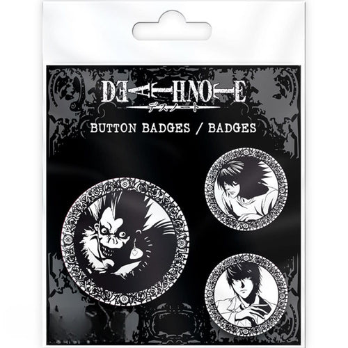 DEATH NOTE - Badge Pack - Light, L & Ryuk - Fans Geek Store
