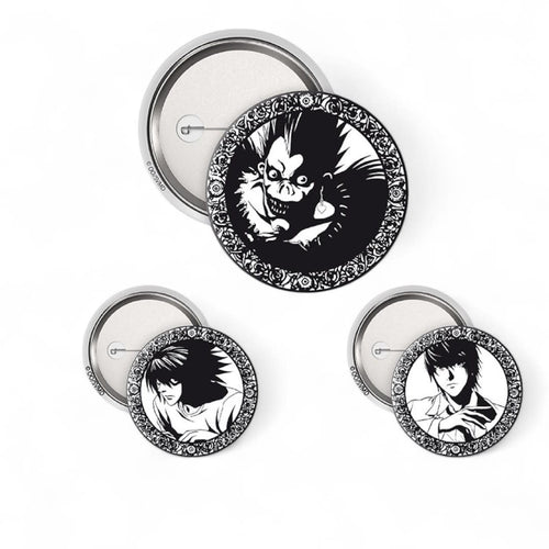 DEATH NOTE - Badge Pack - Light, L & Ryuk - Fans Geek Store