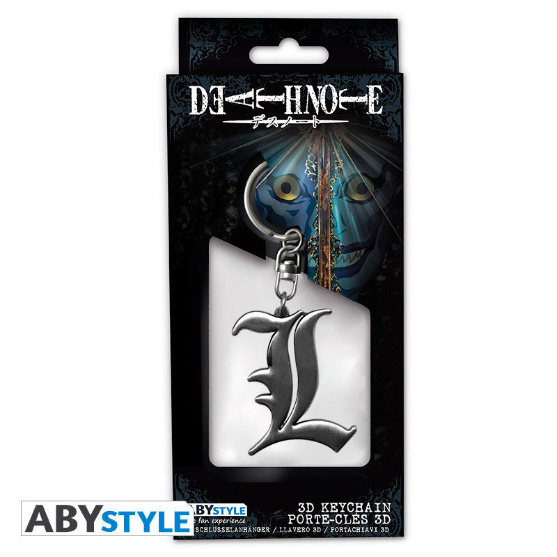 Death Note Sleutelhanger 3D L Symbol ABYstyle Metaal 5x4cm