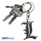 Death Note Sleutelhanger 3D L Symbol ABYstyle Metaal 5x4cm