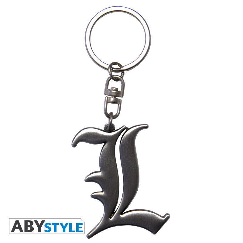 Death Note Sleutelhanger 3D L Symbol ABYstyle Metaal 5x4cm