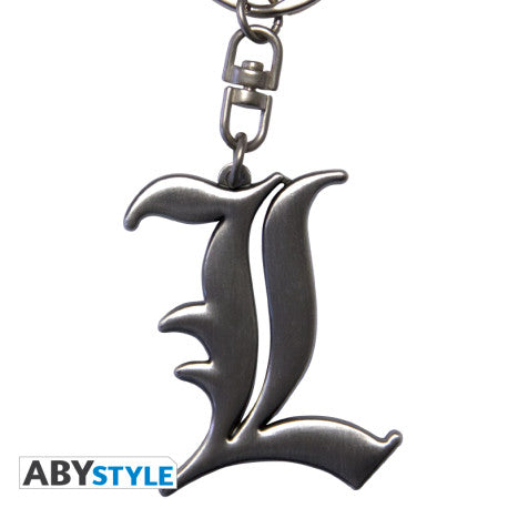 Death Note Sleutelhanger 3D L Symbol ABYstyle Metaal 5x4cm
