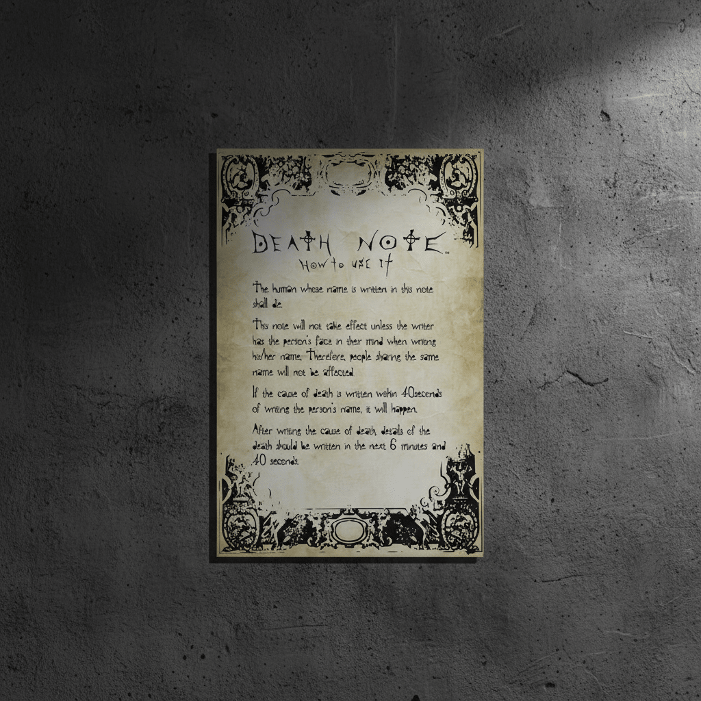 Death Note 🖤 Poster Rules 91.5x61cm - Fans Geek Storeproduct_typeGB eye
