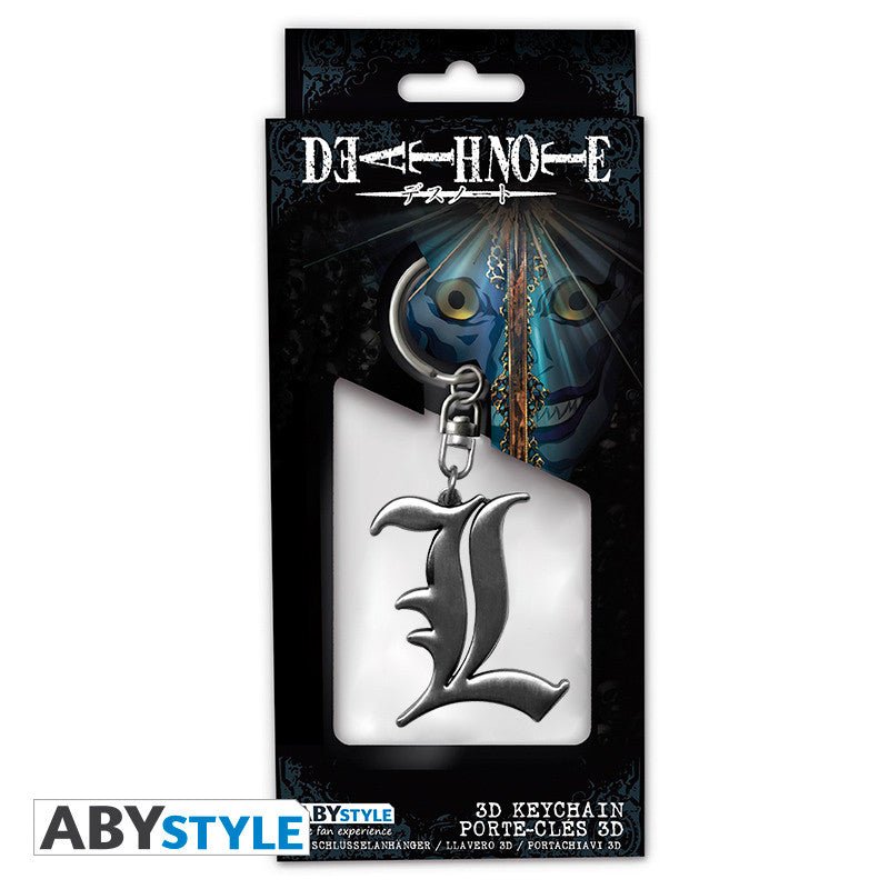 Death Note Sleutelhanger 3D L Symbol Metaal - Fans Geek Storeproduct_typeABYstyle