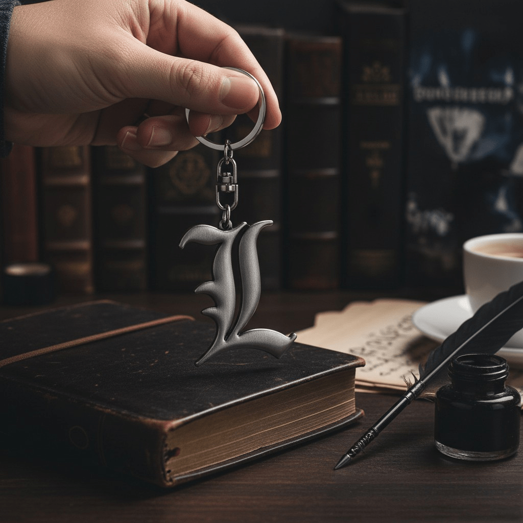 Death Note Sleutelhanger 3D L Symbol Metaal - Fans Geek Storeproduct_typeABYstyle