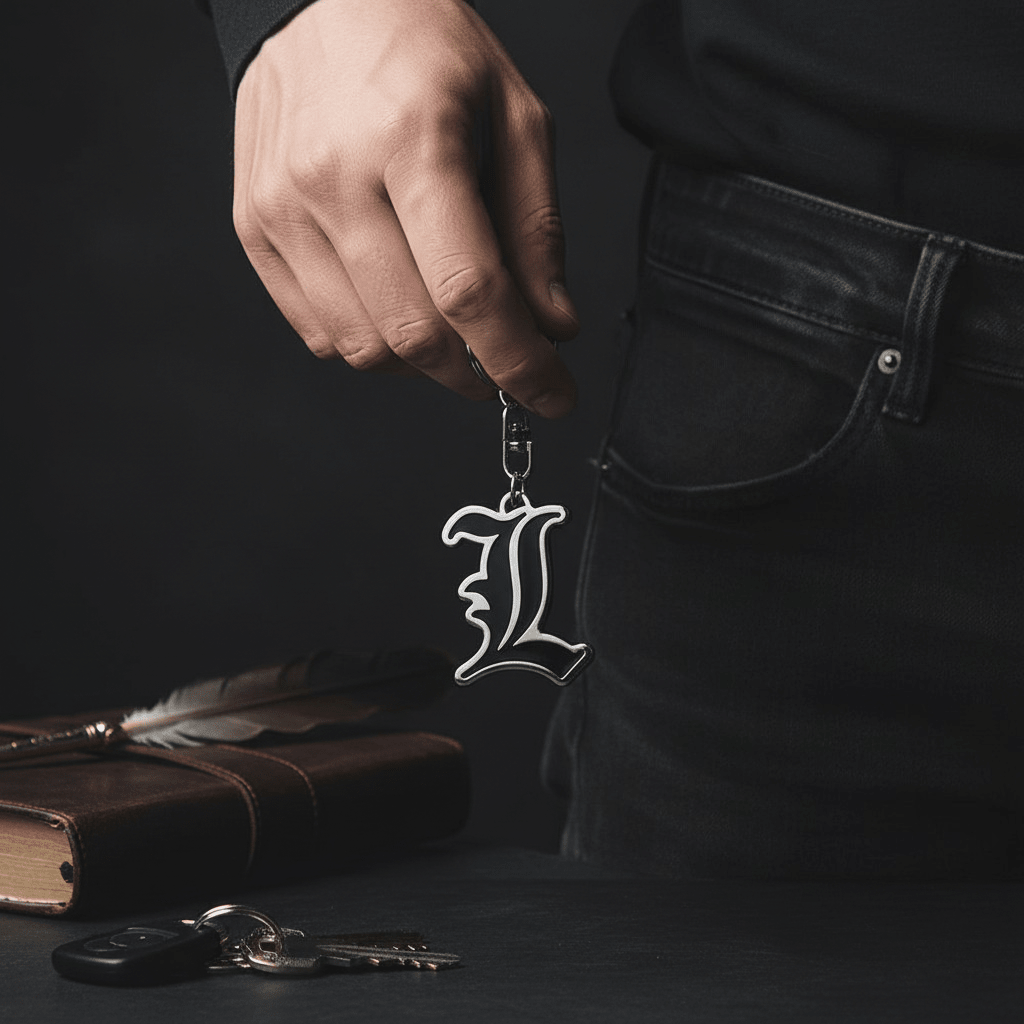 Death Note Sleutelhanger L Symbol Metaal - Fans Geek Storeproduct_typeABYstyle