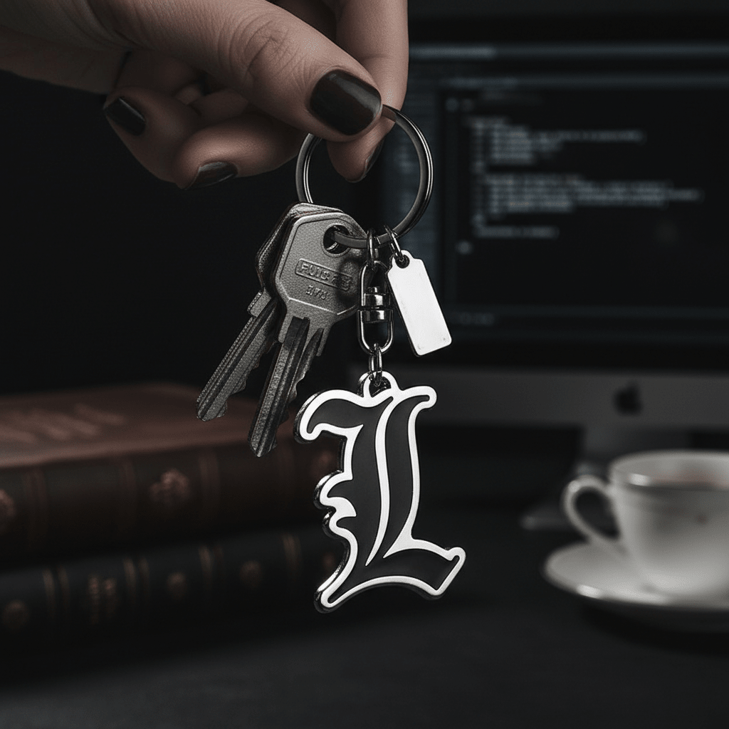 Death Note Sleutelhanger L Symbol Metaal - Fans Geek Storeproduct_typeABYstyle