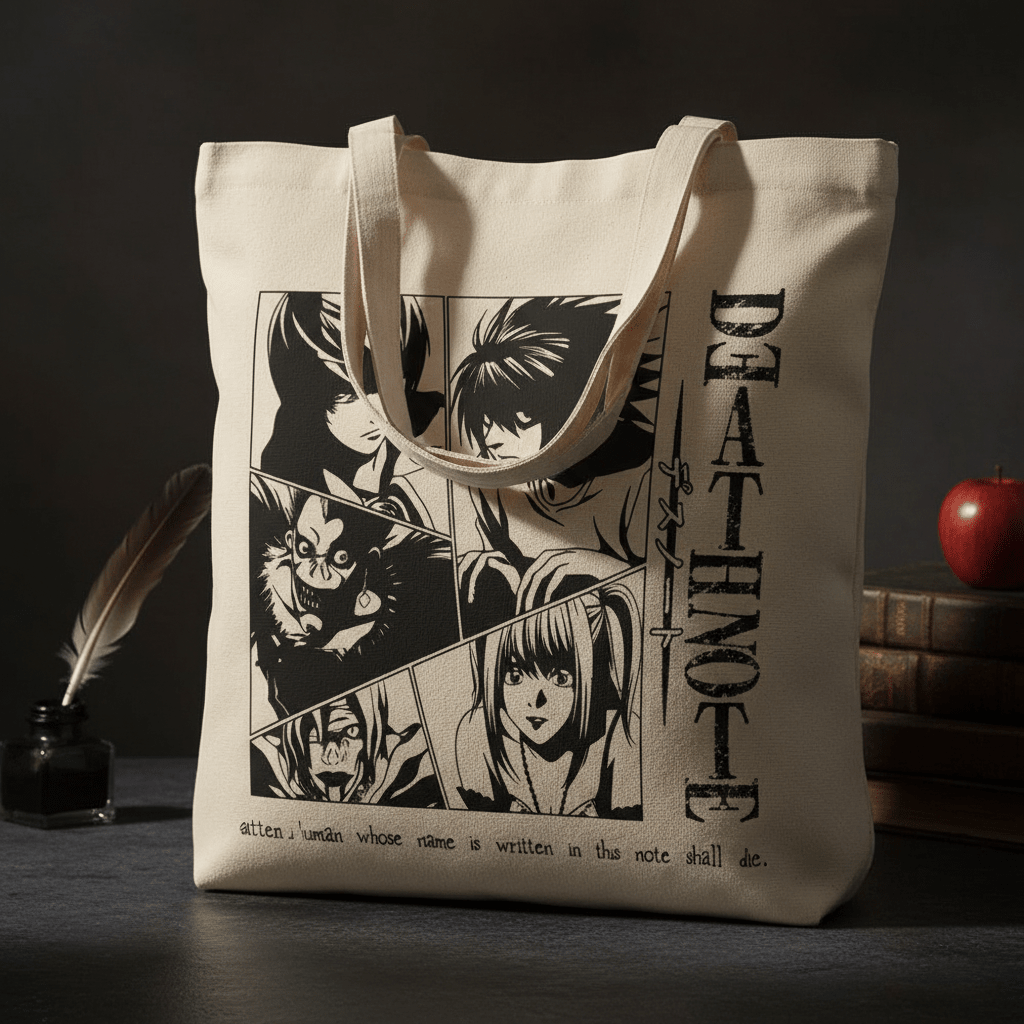 Death Note 🖤 Tote Bag Characters Katoen 38x42cm - Fans Geek Storeproduct_typeABYstyle