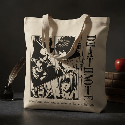 Death Note 🖤 Tote Bag Characters Katoen 38x42cm - Fans Geek Storeproduct_typeABYstyle