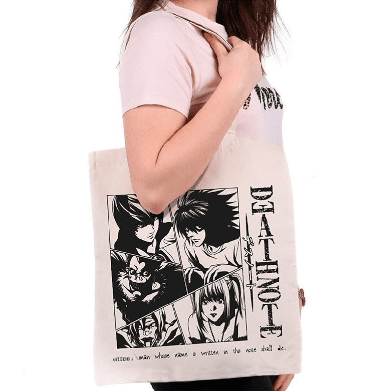 Death Note 🖤 Tote Bag Characters Katoen 38x42cm - Fans Geek Storeproduct_typeABYstyle