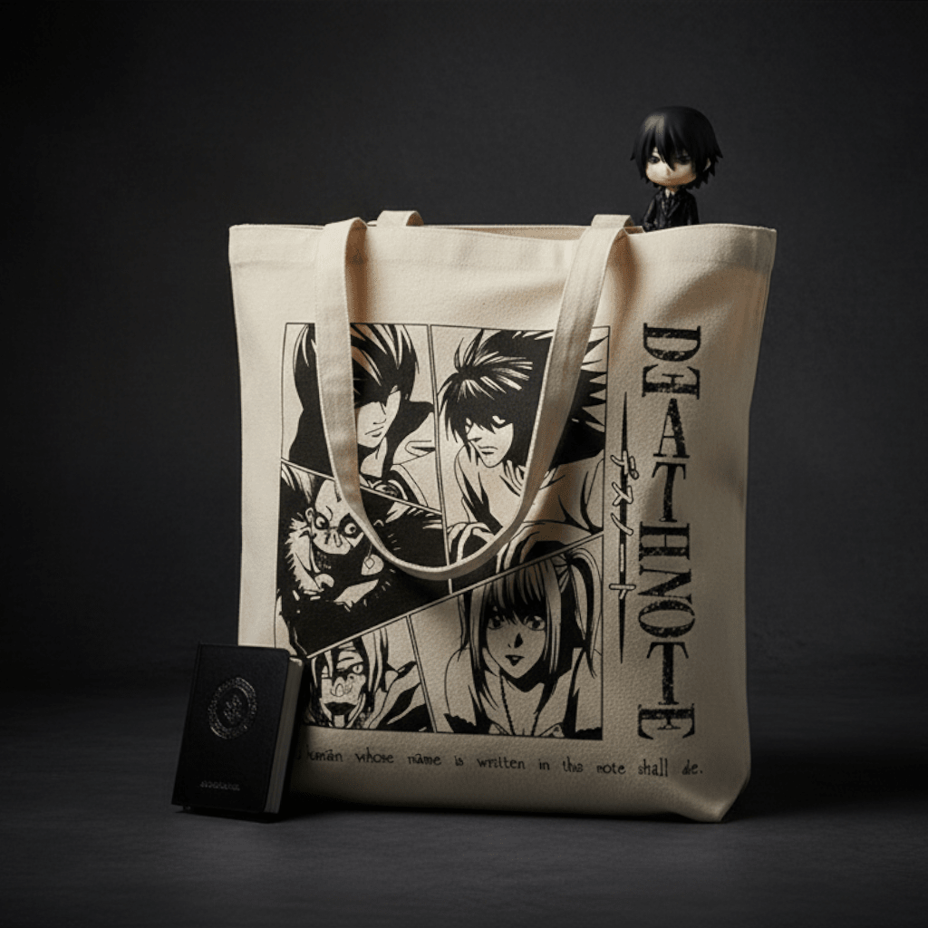 Death Note 🖤 Tote Bag Characters Katoen 38x42cm - Fans Geek Storeproduct_typeABYstyle
