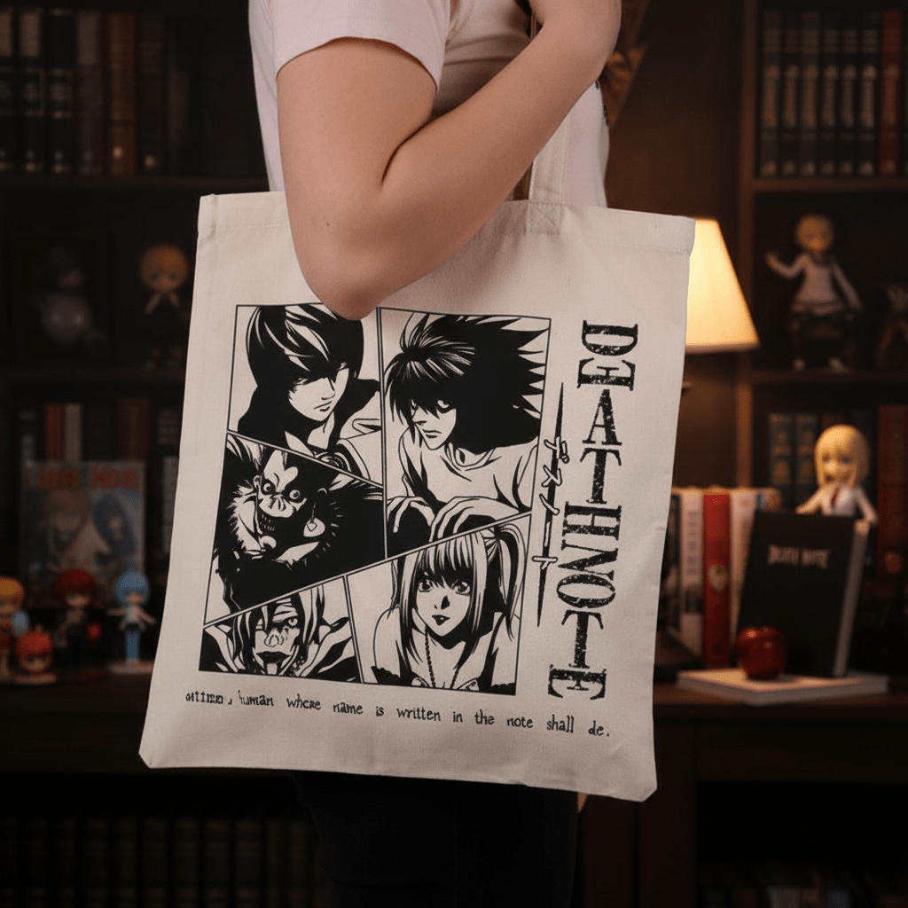 Death Note 🖤 Tote Bag Characters Katoen 38x42cm - Fans Geek Storeproduct_typeABYstyle