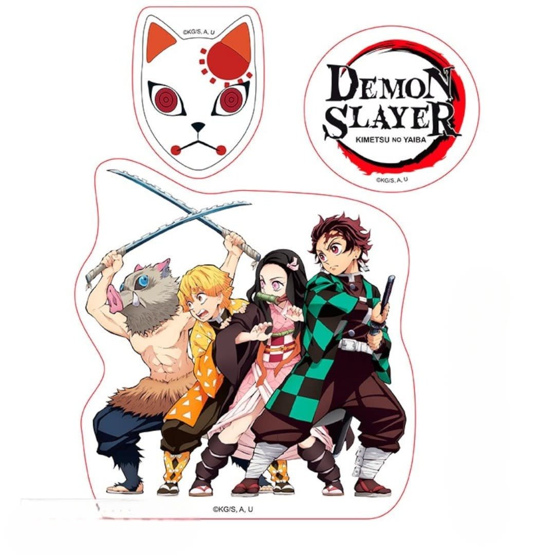 DEMON SLAYER - Pck Tumbler with straw 470ml + Acryl + Stickers - Fans Geek Store
